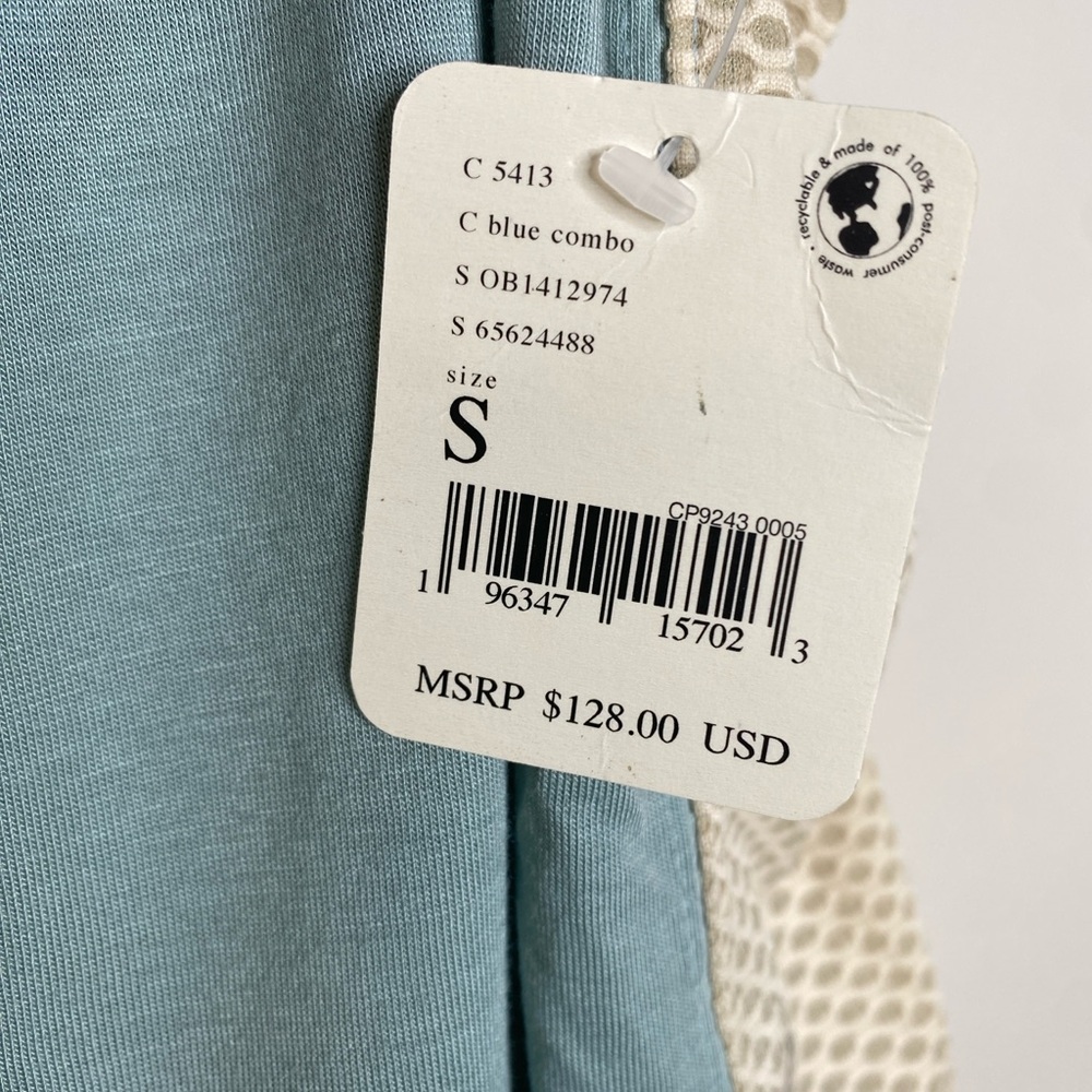 Free People Light Blue Mesh Paneled Tank Top - Picture 8 of 11